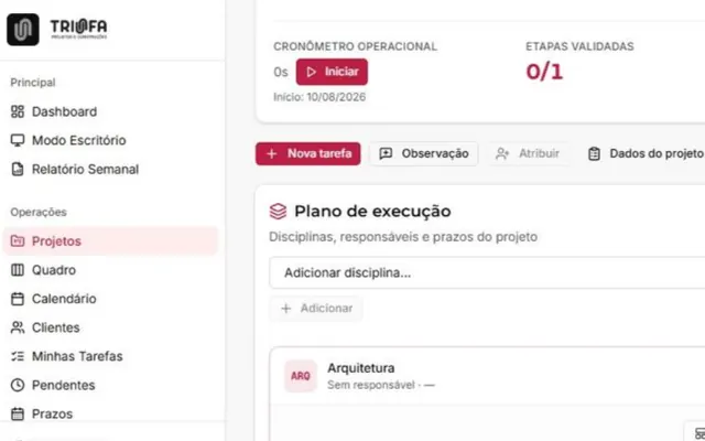 Tela do projeto Triunfa